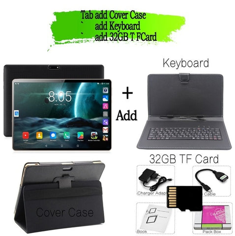 New Original 10 inch Tablet Pc Octa Core 3G Phone Call Google Market GPS WiFi FM Bluetooth 10.1 Tablets 4G+64G Android 7.0 tab