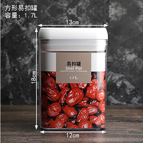 Food storage container plastic kitchen storage box multigrain storage tank transparent sealed cans easy to buckle Multi-capacity