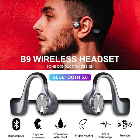 Wireless Headphones Bone Conduction Bluetooth BT 5.0 Earphone Binaural Stereo Noise Reduction HD Sound Quality Earphone