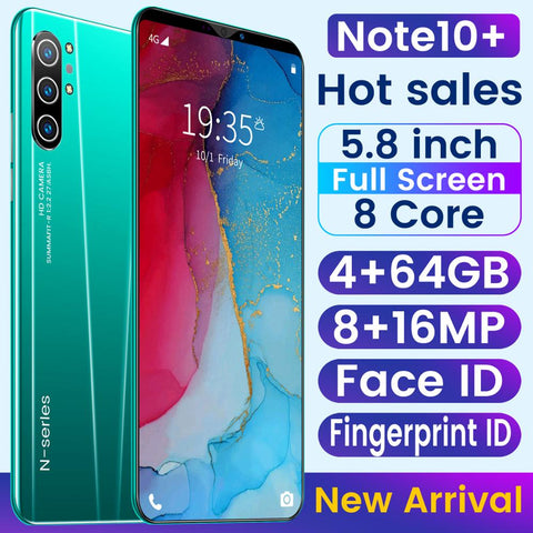 SAILF Note10 Plus Android 9.0 Octa Core Mobile Phone 5.8' FHD+ 16MP Triple Camera 4G RAM 64GB ROM Smartphone gsm wcdma unlocked