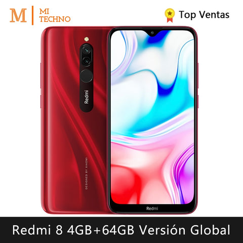 Xiaomi Redmi 8 Smartphone (4GB RAM 64GB ROM, phone mobile, free, new, cheap, battery 5000 mAh) [Global Version]